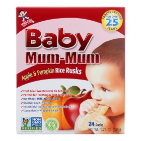 Baby Mum Mum Baby Teething Rice Rusk Apple And Pumpkin Flavored Rice Snack - Case Of 6 - 1.76 Oz