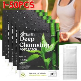 10-Piece Pack Detox Foot Patches Natural Herbal Mugwort Leaf Foot Patches Cleanse Toxins from Body and Feet Relieve Stress Aid Sleep